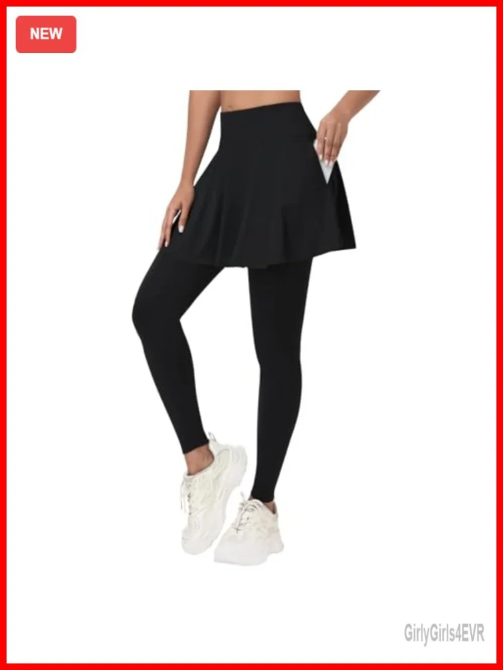 Women's Skirted Leggings with Pockets High Waisted Pleated Athletic Skort